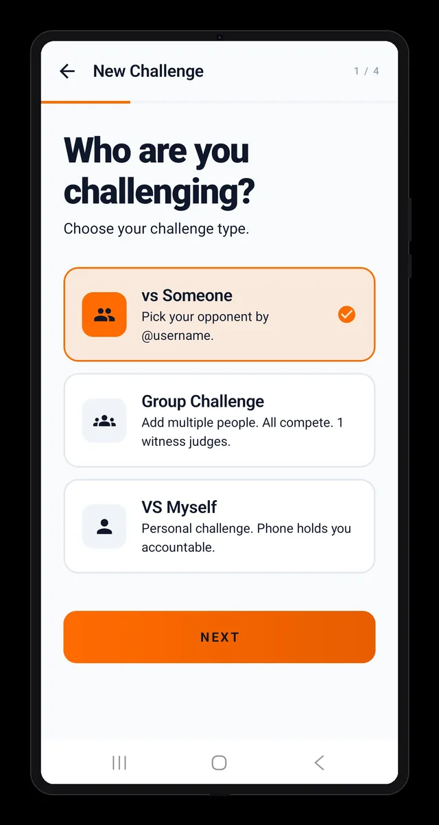 Step 1: choose who you want to challenge